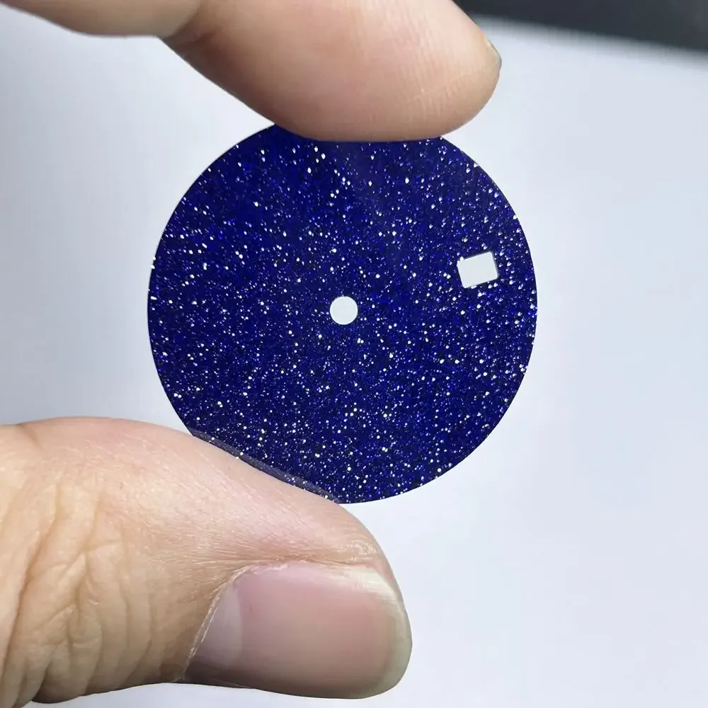 28.5x0.4mm NH35 Watch Dial Natural Green Malachite Blue Sandstone CNC Machine Cut