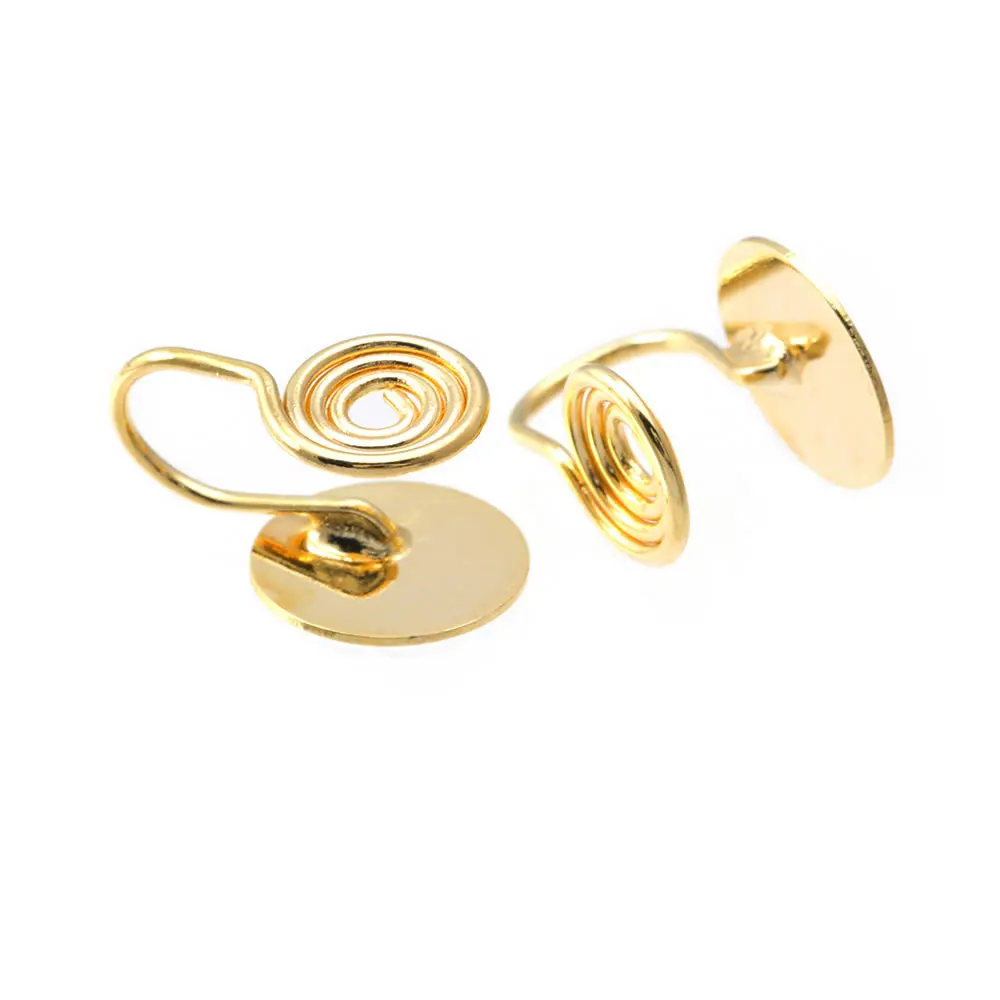 10 قطعة 4 مللي متر ~ 14 مللي متر 18K الذهب اللون النحاس مع صواني الحواف إعدادات أقراط كليب عالية الجودة Diy بها بنفسك المرأة أقراط صنع المجوهرات