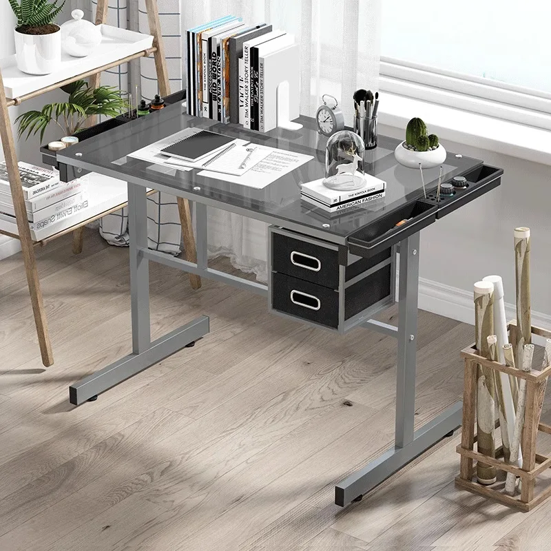 Glass Drawing Table Artist's Desk for Painting, Calligraphy