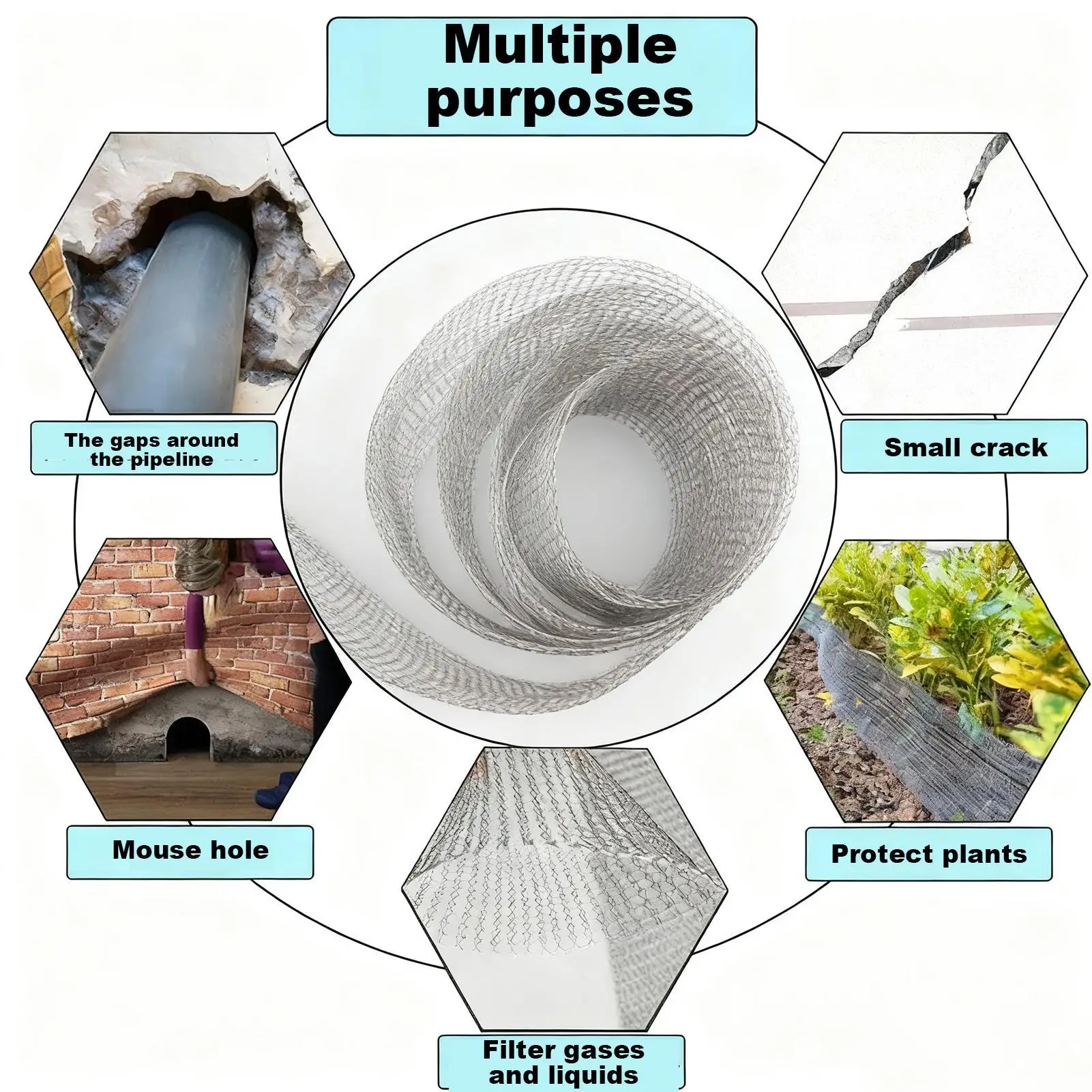 ตะแกรงลวดสแตนเลสแบบนุ่มสำหรับป้องกันรากไม้  ตะแกรงกรองอากาศสำหรับช่องระบายอากาศ สำหรับร่องผนังบ้าน ฟาร์ม รูผนัง ช่องระบายอากาศ