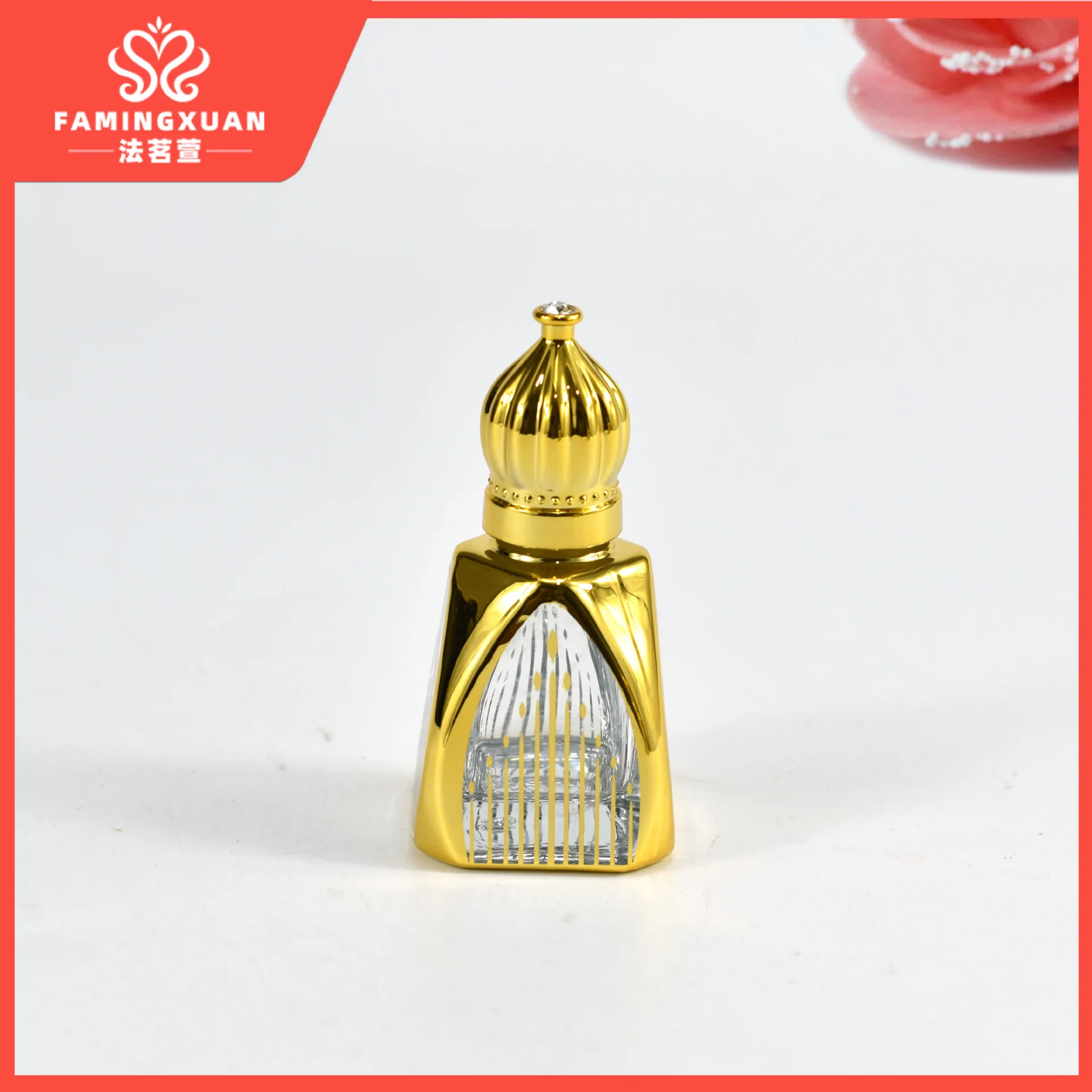 1pc Perfume Bottle 12ml Portable Glass Roll on Bottlse Gold Packaging Mini Essential Oil Container Blending Empty Roller Bottles