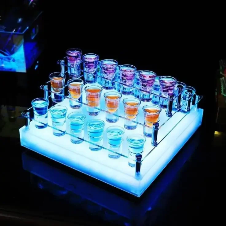 Modeling 10 glasses wine glass tray LED wine bottle display stand Restaurant Bar Lounge Nightclub VIP service