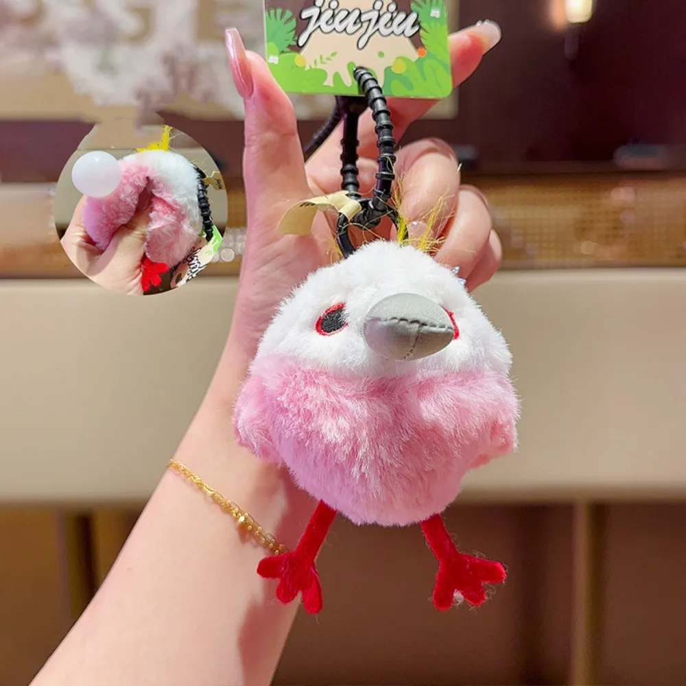 Creative Kawaii Egg Laying keychain Lifelike Spit Bubble Plush Bird Keyring Funny Creative Backpack Pendant Car Accessory