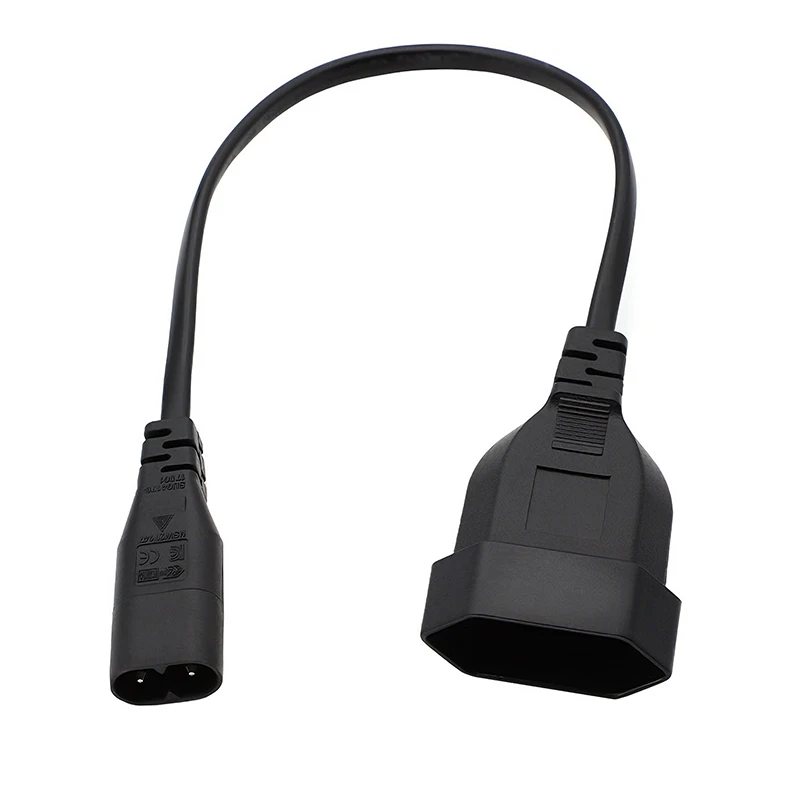 

35cm IEC320 C8 Male to Europe Schoko CEE7/16 Outlet Female socket Power Extension Cable Cord Adapter For PDU UPS