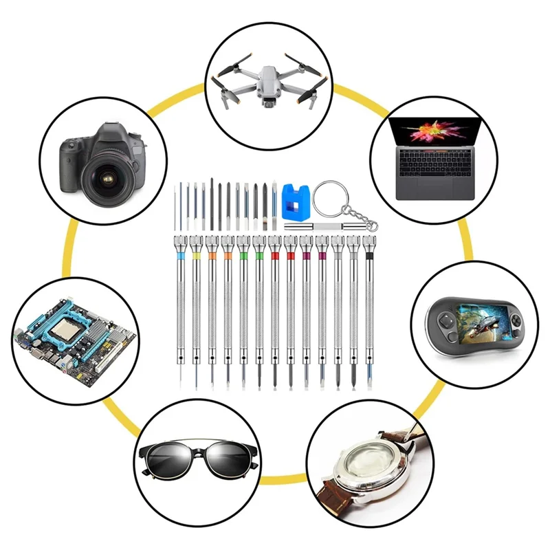 

A96I-26Pcs Watch Screwdriver Set Anti Slip Mini Screw Driver, Electronic Repair Tool Kit