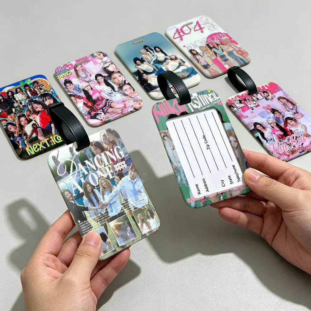 K-KiiiKiii Girl singing dancing group Universal PVC Luggage Tag Anti lost With Information Card Suitcase Backpack Identification