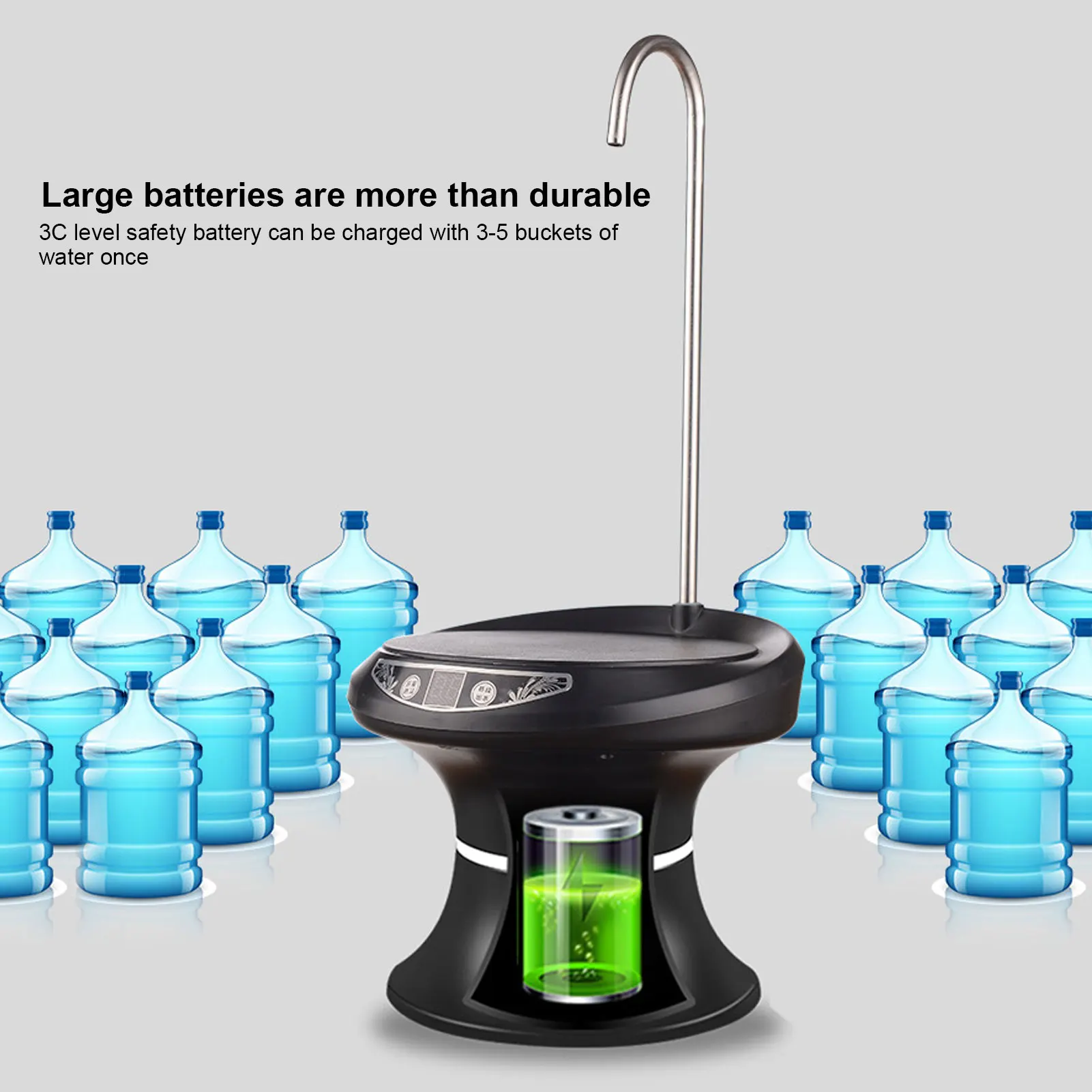 موزع مضخة مياه كهربائية بشحن USB لمياه الشرب المعبأة في زجاجات منزلية أساسية