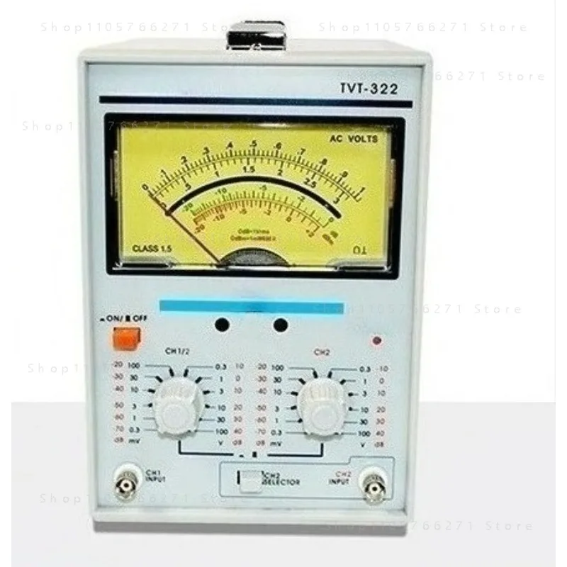 TVT-322 AC Single-pointer Double-pointer Millivoltmeter High-precision Dual-channel Voltmeter 50/60HZ