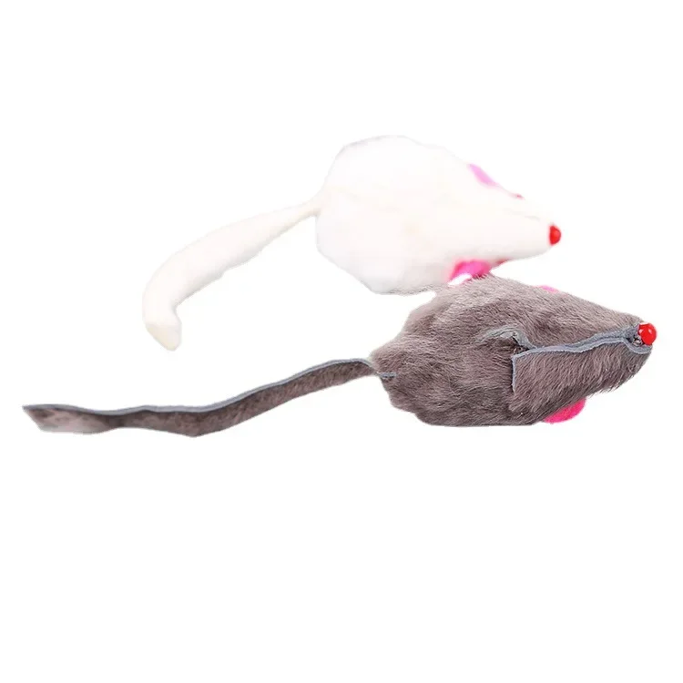 1PCS Plush Catmint Simulation Mouse Cat Pet Teasing Interactive Toy for Kitten Gifts Supplies White Grey Cat Toys