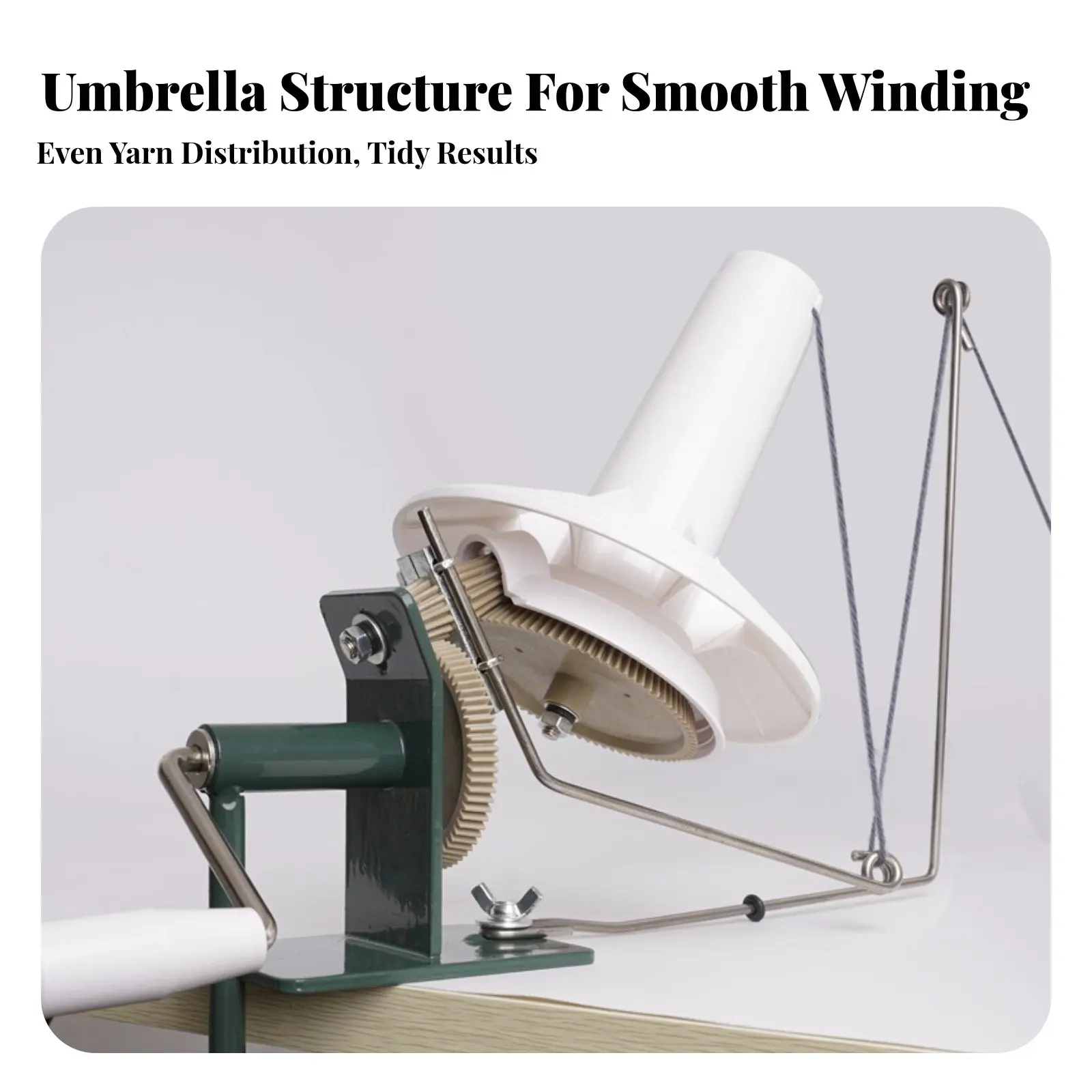 

Hand Crank Yarn Winder Sturdy Construction Manual Yarn Winder Winding Machine Stable Base Crafting Supply Easy Setup