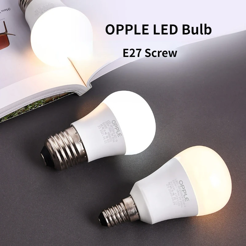 OPPLE LED Bulb E27 3W 9W 220V 12W 14W 3000K 6500K Screw Mouth White Warm Color for House Living Room Yard Light Bulb