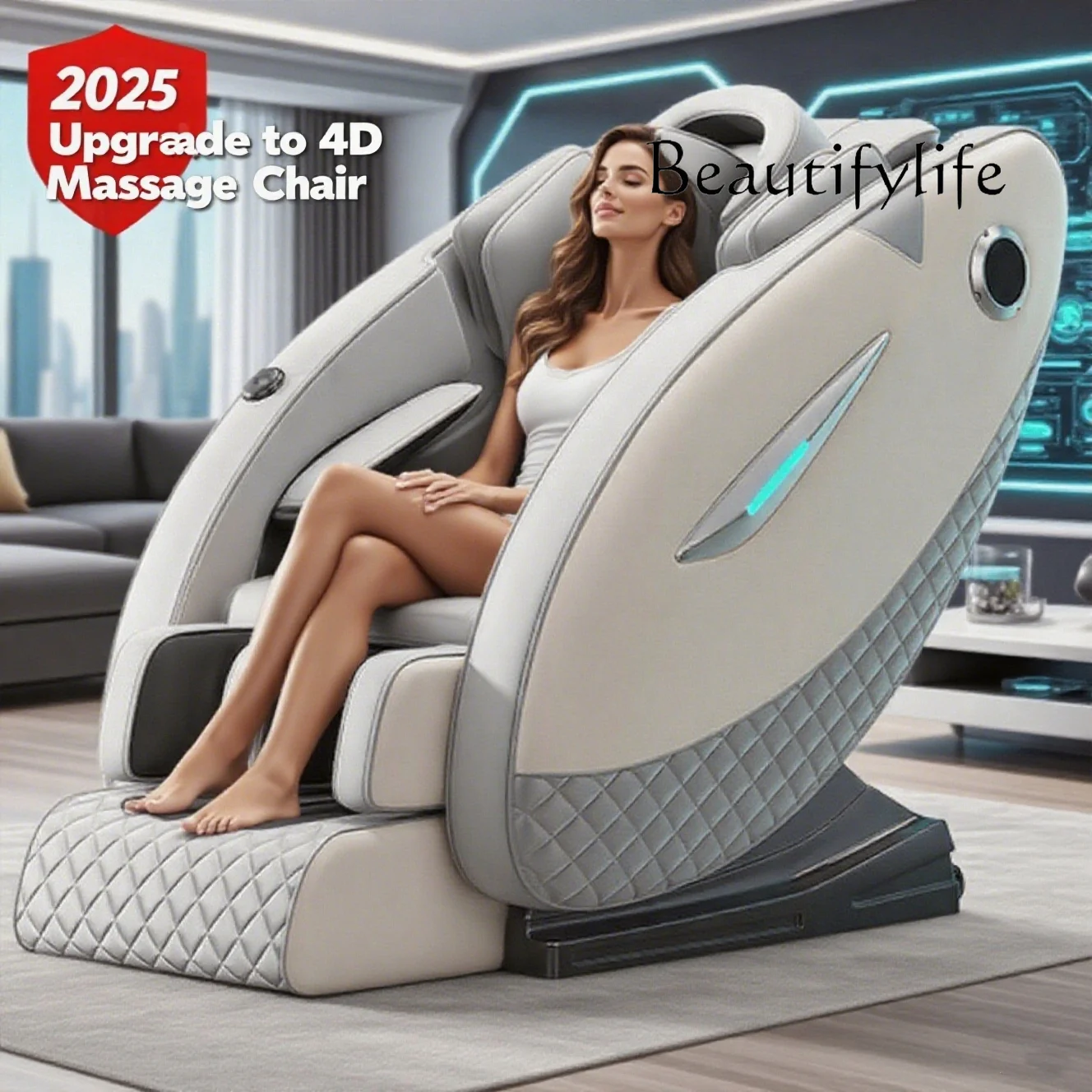 SS 4D Relaxation Massage Chair Full Body 2025 Zero Gravity SL-Track Shiatsu Massage Recliner Chairs With Bluetooth Speaker AI Co