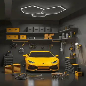 3-28 支裝六角形車庫燈管,110V 6500K 超亮 LED 燈,高效蜂窩狀,適用於汽車美容店、健身房等場所。 8 最佳銷售 LED車庫六邊形 - №3