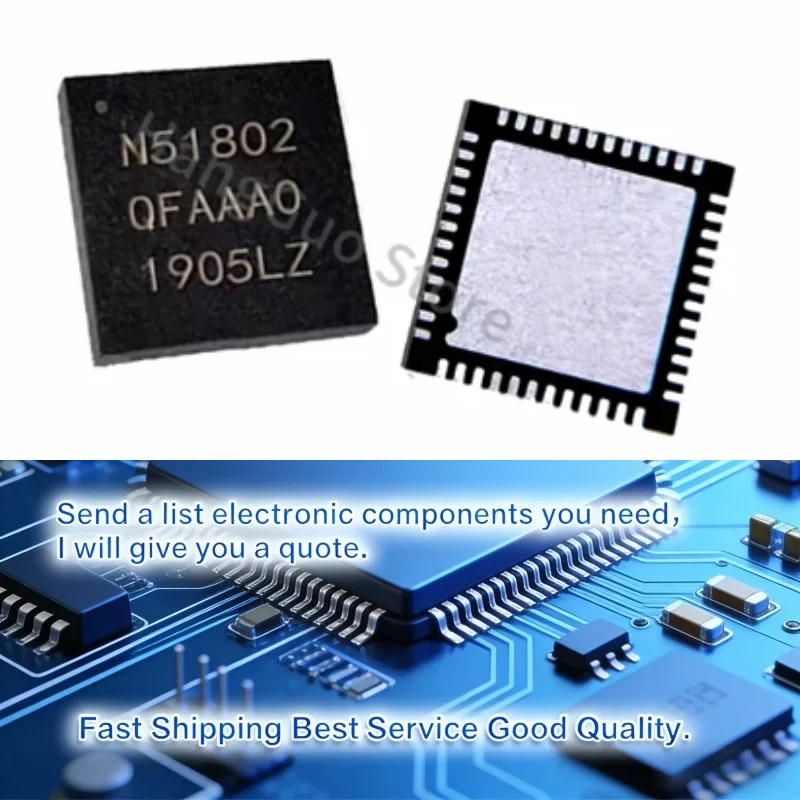 5-10pcs/Lot Original and brand new   NRF51802-QFAA-R 51802 QFN-48 IC chip