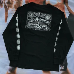 2024 American Hip Hop Chicano Tattoo Street Trendy Cool West Coast Graffiti Pattern Distressed Unisex Autumn New Long Sleeve Top