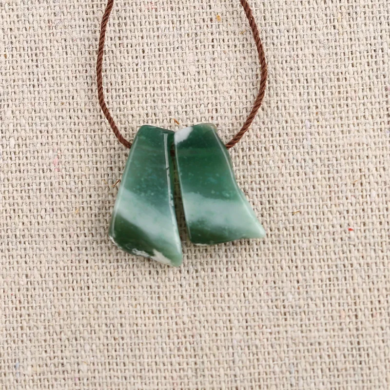 B&F Nugget Moss AgatePendant Beads, Handmade Natural stones beads, Polished Stones for jewelry Making Supplies