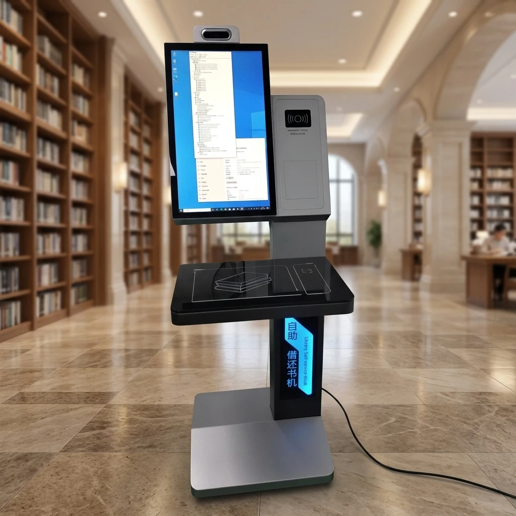 Android Windows Library RFID System ISO15693 RFID Smart Self Service Borrow Return Books Terminal Library WiFi For Library Staff