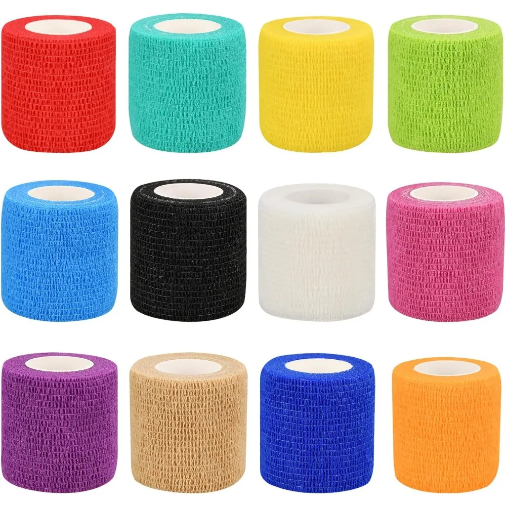 12/10pcs Colorful Sport Self Adhesive Elastic Bandage Wrap Tape Elastoplast For Knee Pad Finger Ankle Palm Aid Kit Pet Tool Warm