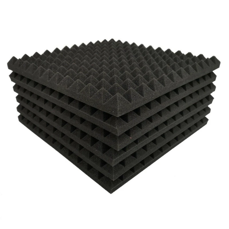 48 Pack Pyramid Shape Soundproof Foam Sound Proof Padding Treatment Panel For Echo Bass Insulation