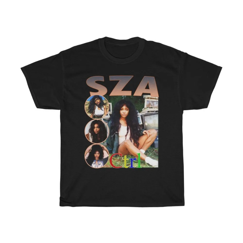 SZA- Saturn T-shirt CTRL Graphic Tee Sza Merch Rap Shirt SOS Unisex Gift Concert T Shirt Cotton Heavyweight Mens Gifts