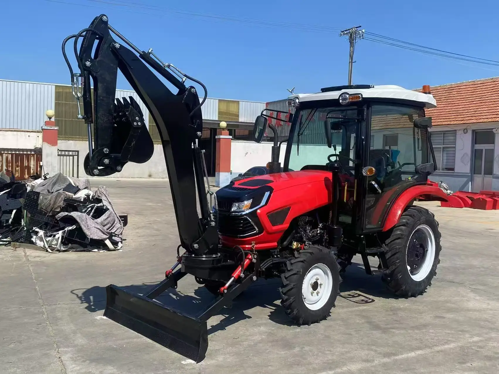 Low Price Agriculturea Tractors Farm Diesel Rotary Power Tractors Hydraulic Multifunctional 4x4 70 HP Wheel Tractors for Sale
