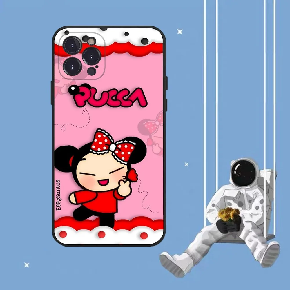 Cute Cartoon Pucca Garu Phone Case For iPhone 15 14 11 12 13 Mini Pro XS Max Cover 6 7 8 Plus X XR SE 2020 Funda Shell