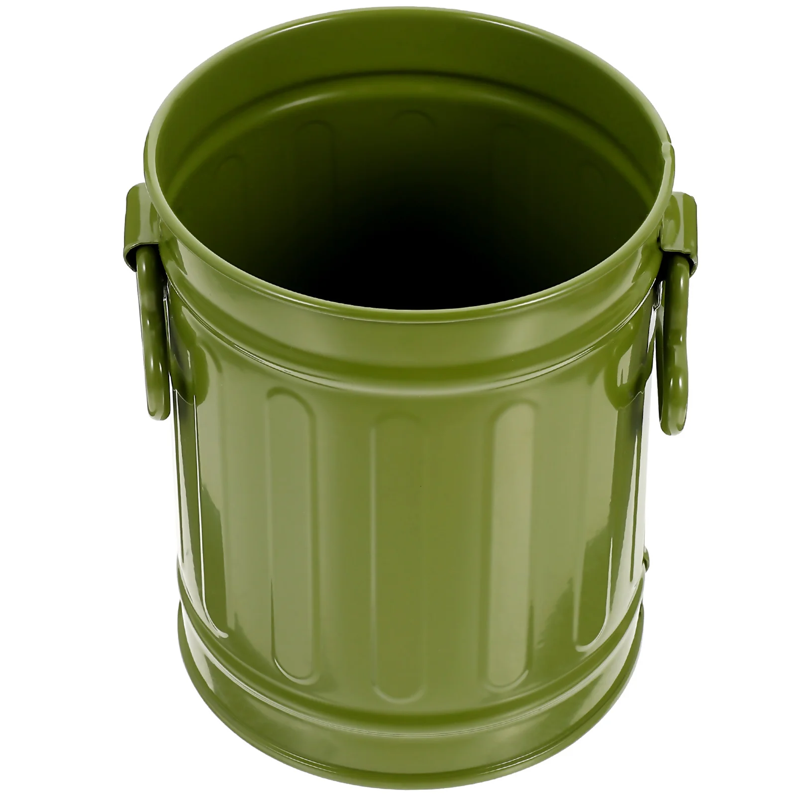 

1pc Iron Trash Can Large Capacity Desktop Organizer For Office Bedroom Stationery Storage Holder Brush Box Pen Pencil