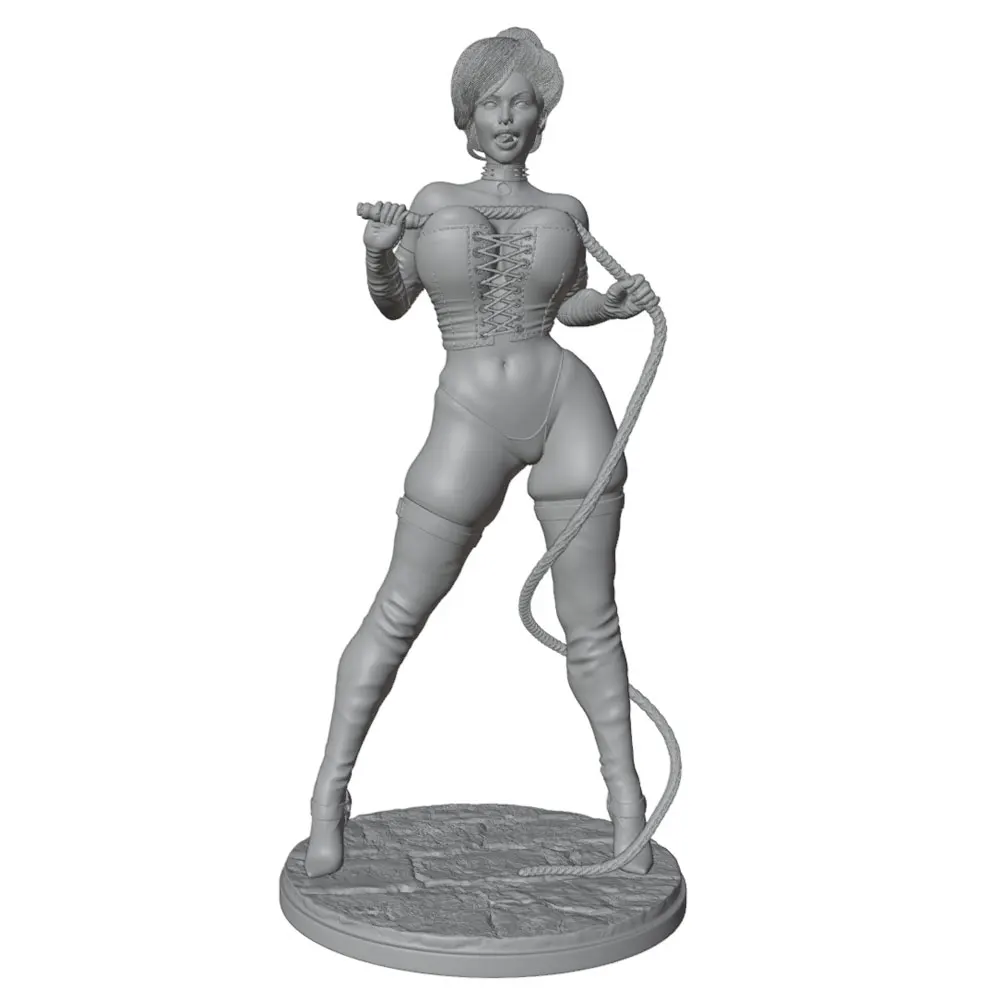 Sexy Girl with Whip, an Elegant Girl, 1/24 Miniature Resin Statue, 75mm Handmade Model Kit, 3D Printed, Unpainted Resin Model for Role-Playing Games, Mythological Displays, Halloween and Christmas Gifts, Mysterious Figure Ornaments |   Fine Fantasy Dolls |   Exquisite Craftsmanship