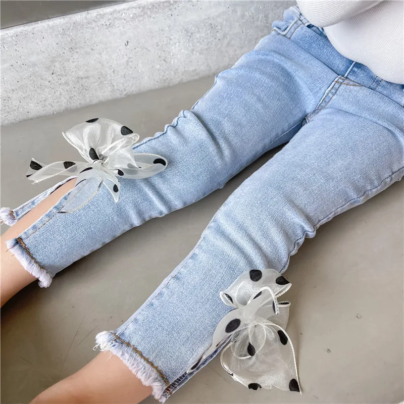 IENENS Kids Baby Girls Casual Clothes Jeans Trousers Toddler Infant Denim Clothing Pants Children Bottoms 1 2 3 4 5 6 7 Years