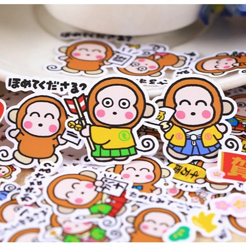 32pcs Creative Cute Self-made Amnesty Monkey Stickers Scrapbooking Stickers /decorative Sticker /DIY Craft Photo Albums