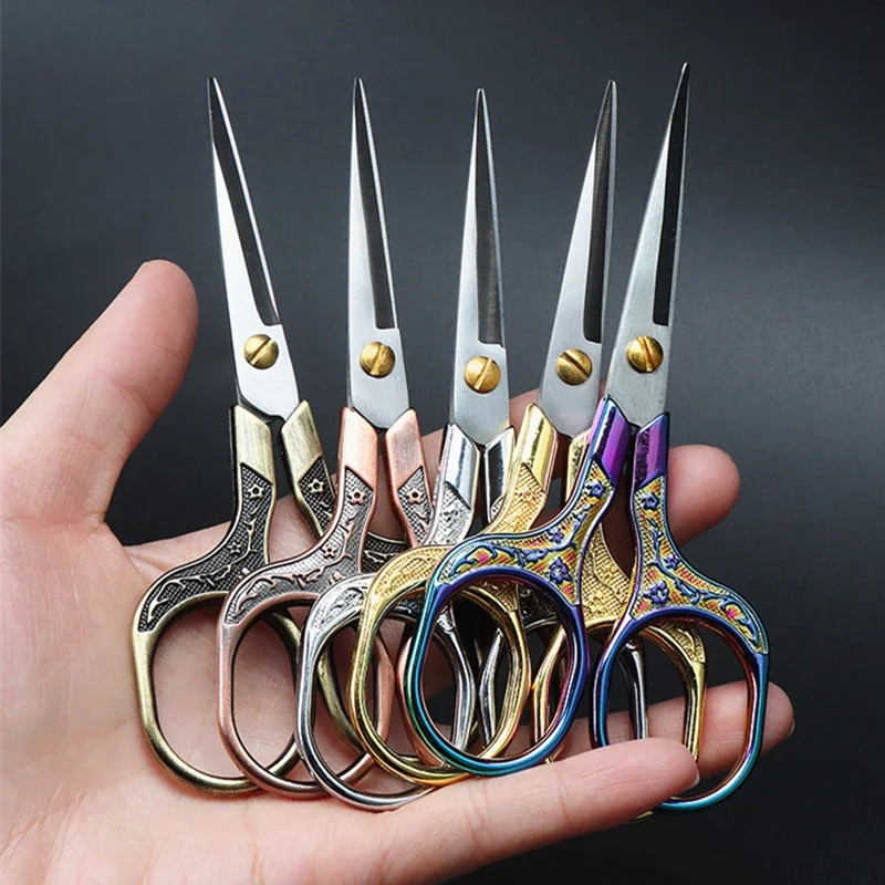 Retro Zakka Forbici vintage in acciaio inossidabile Cucito Cancelleria Grooming Cutter Ricamo Punto croce Filato Filo Strumenti Cesoie