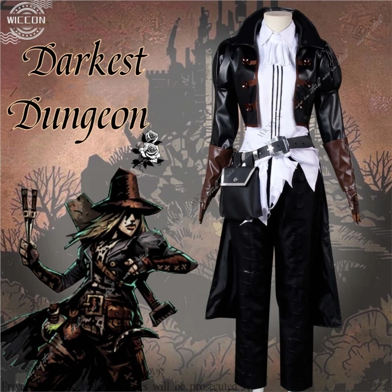 Game Darkest Cosplay Costume Dungeon Grave Robber Role Play Woman Man High Quality Clothes Halloween Party Comic-Con Hat Set