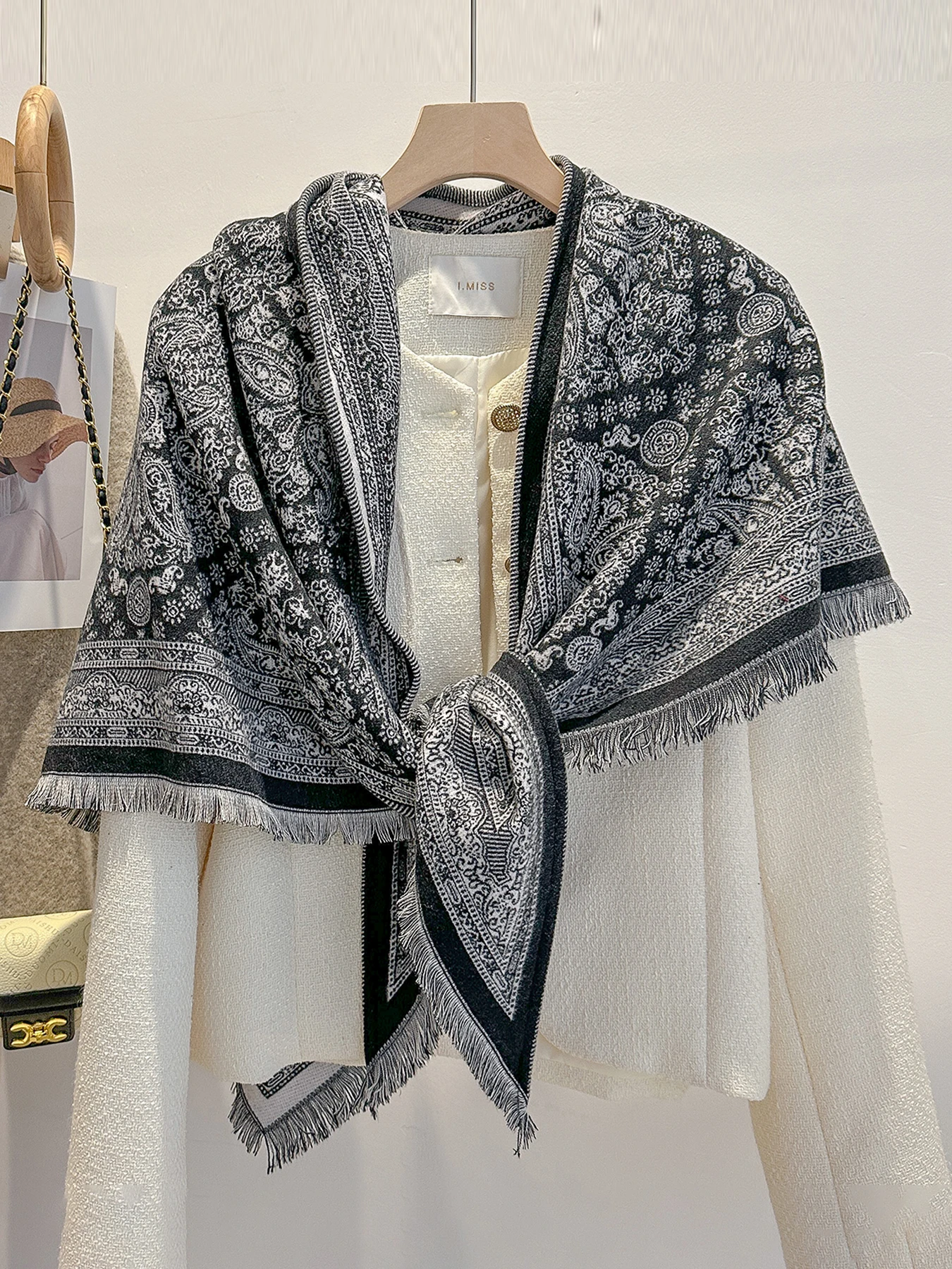 Frauen Paisley Print Kaschmir Schal Nachahmung Pashmina Schal Weiche Warme Winter Wrap Modische Weibliche Design Decke Bufanda – Detail 10