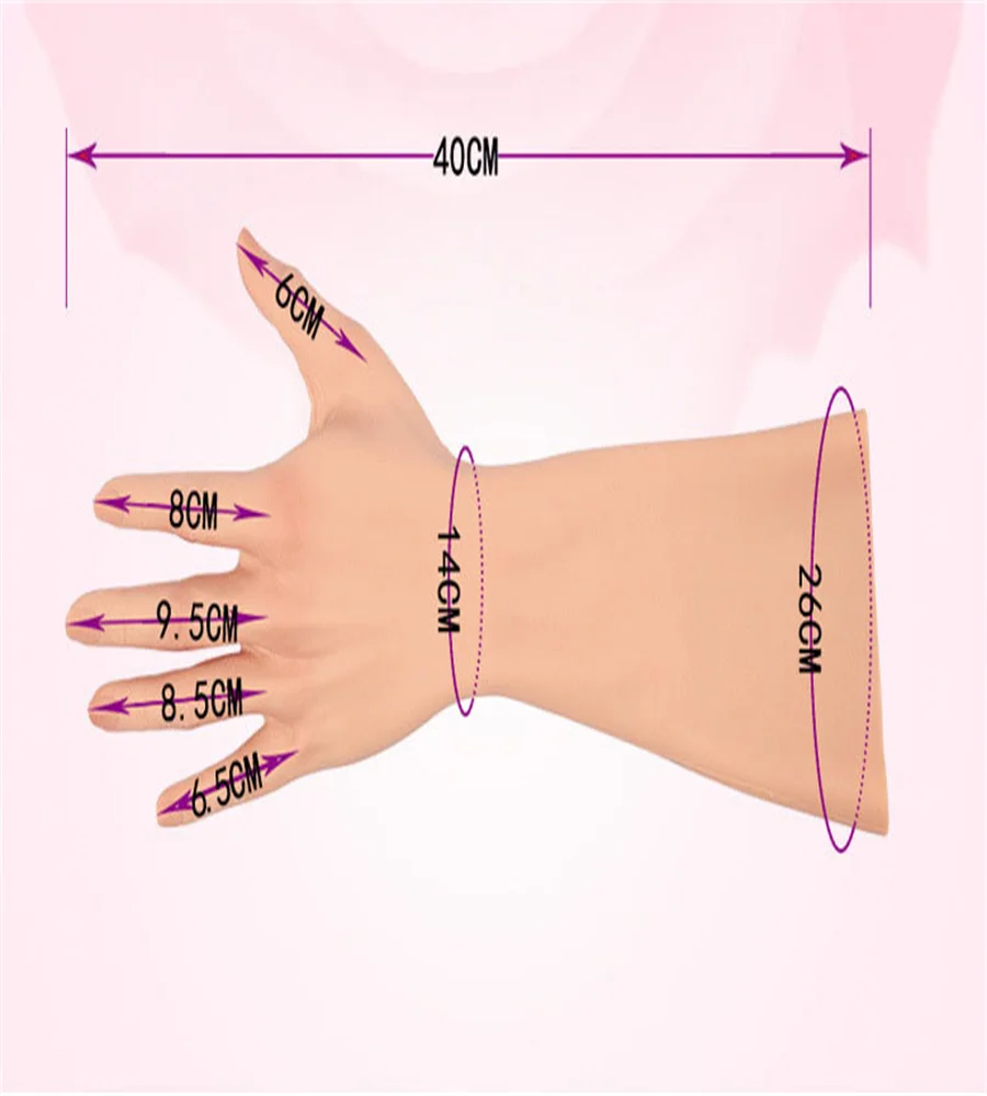 Silicone Artificial Limbs for Female, after Hand Mannequin,Body Fingernail Prosthetic Props, Medical Cosmetology, 1Pair,E052KA