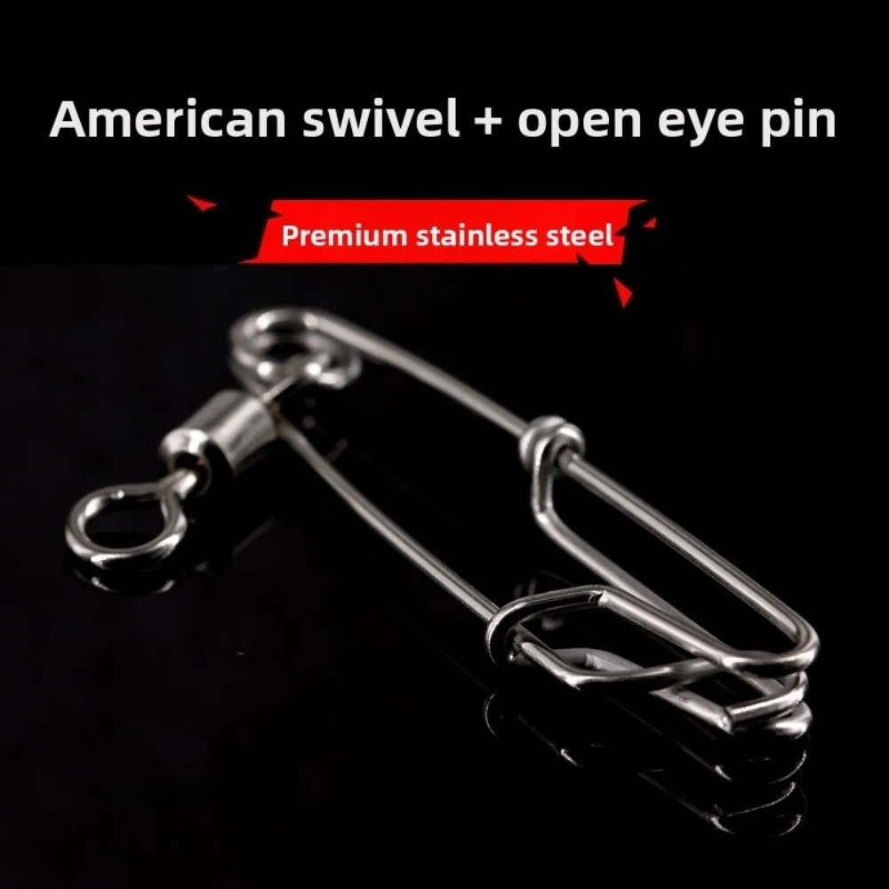 

2pcs American Style Fishing Hook Connector Heavy Duty Swivel Design Tackle Ring Rolling Mechanism Swivel Snap Angling Equipment