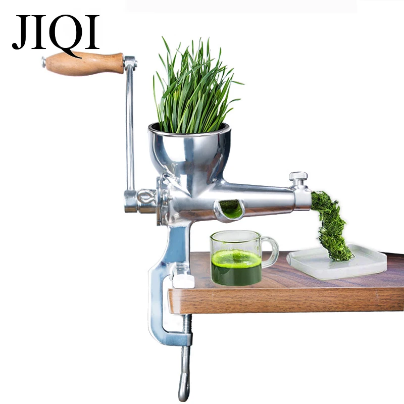 JIQI Hand Stainless Steel Wheatgrass Juicer Manual Auger Slow Squeezer Fruit Wheat Grass Vegetable Orange Juice Press Extractor