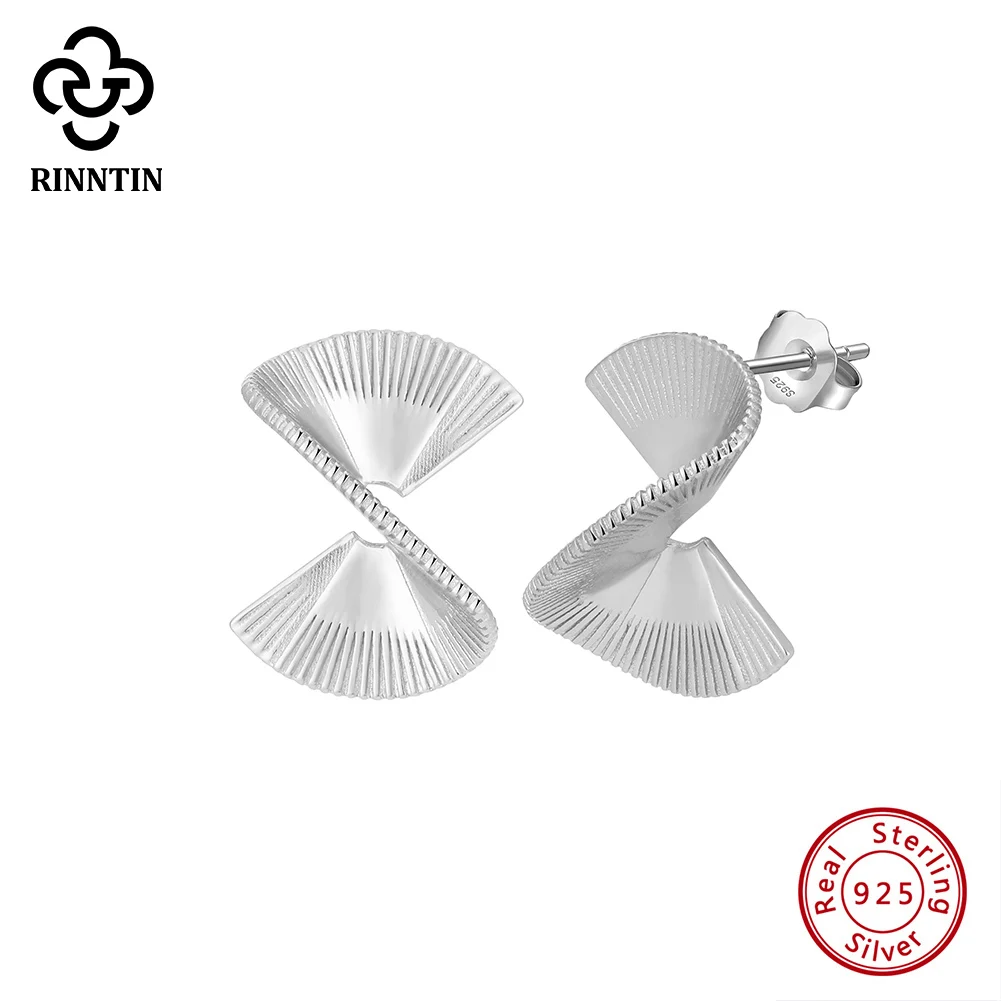 Rinntin 진짜 925 스털링 실버 귀여운 우아한 Bowknot 여성을위한 간단한 스터드 귀걸이 파인 쥬얼리 발렌타인 데이 선물 GAE03