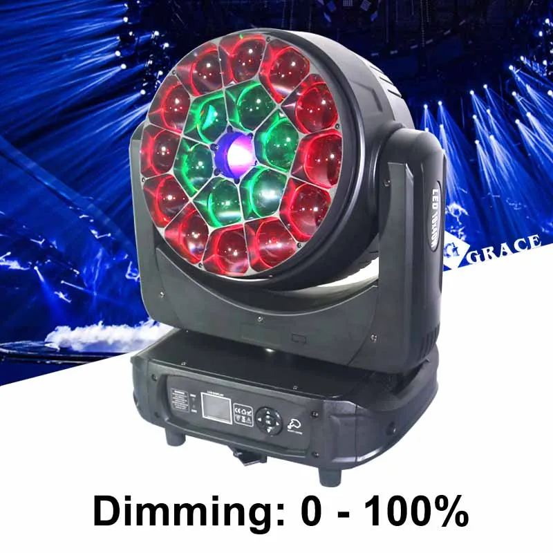 Tête mobile LED de lavage de contrôle de cercle Igracelite 19x40W RGBW
