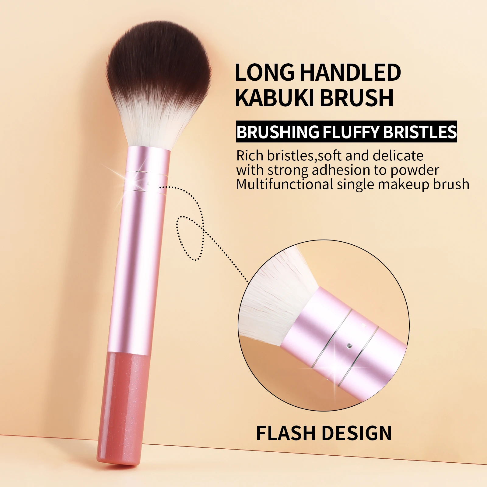 1PC ombre à paupières poudre fard à joues pinceau de maquillage Long Tube pinceau de maquillage outil de maquillage cheveux en Nylon tête de brosse ronde grande tête de brosse longue