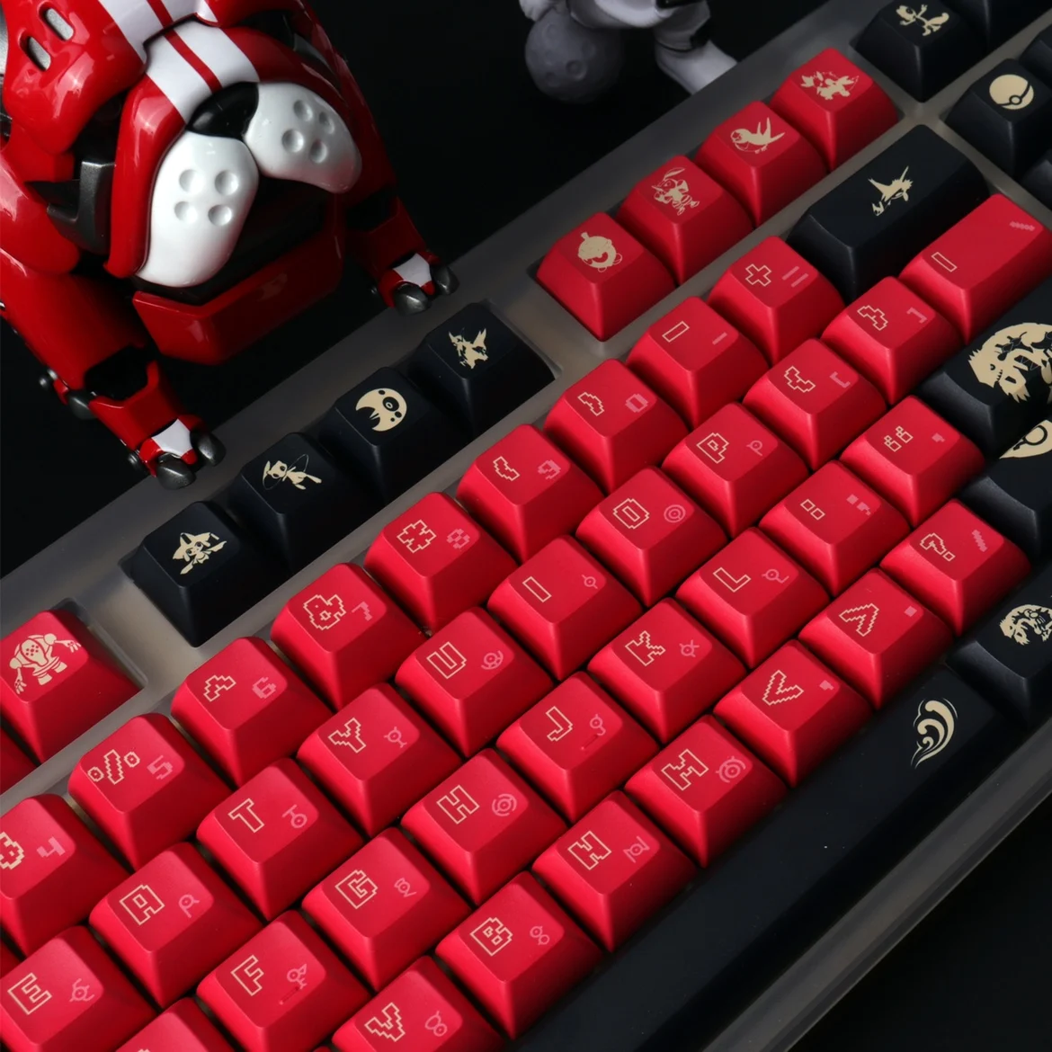 143 Keys Groudon Keycaps Black Red KCA Profile PBT Dye Sublimation Mechanical Keyboard Keycap For MX Switch 61/64/75/84/87/980 - view 4