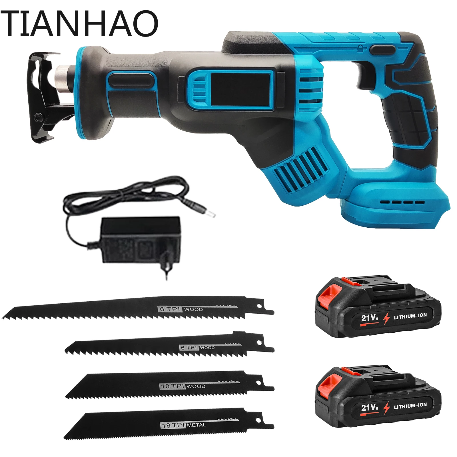 18V 300mm Cordless Electric Reciprocating Saw Stepless Variable Speed Metal Wood Cutting Tool For Makita 18V Batter