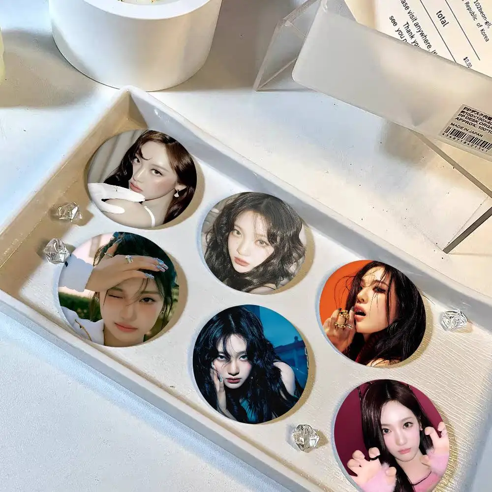 Korean Group K-pop Singer Ningning Round Badge Lapel Pin Backpack Clothing Jewelry Accessories Gift Brooch
