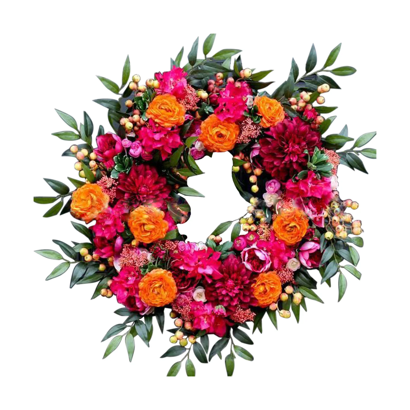 

Artificial Flower Garland Mothers Day Gift Fake Handmade Peony Decoration Floral Wreath Door Wall Hanging Spring Ornaments