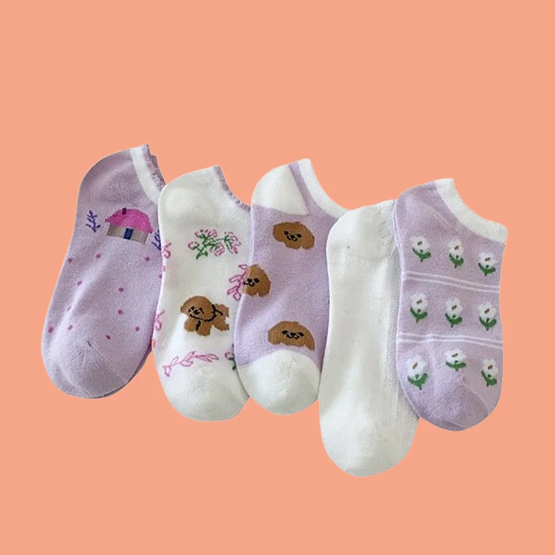 Chaussettes Bateau Minces et Respirantes pour Femme, Tendance, Invisibles, Mignonnes, Confortables, Bouche Peu Profonde, Ne Tombent pas, 5/10 Paires, Nouveau