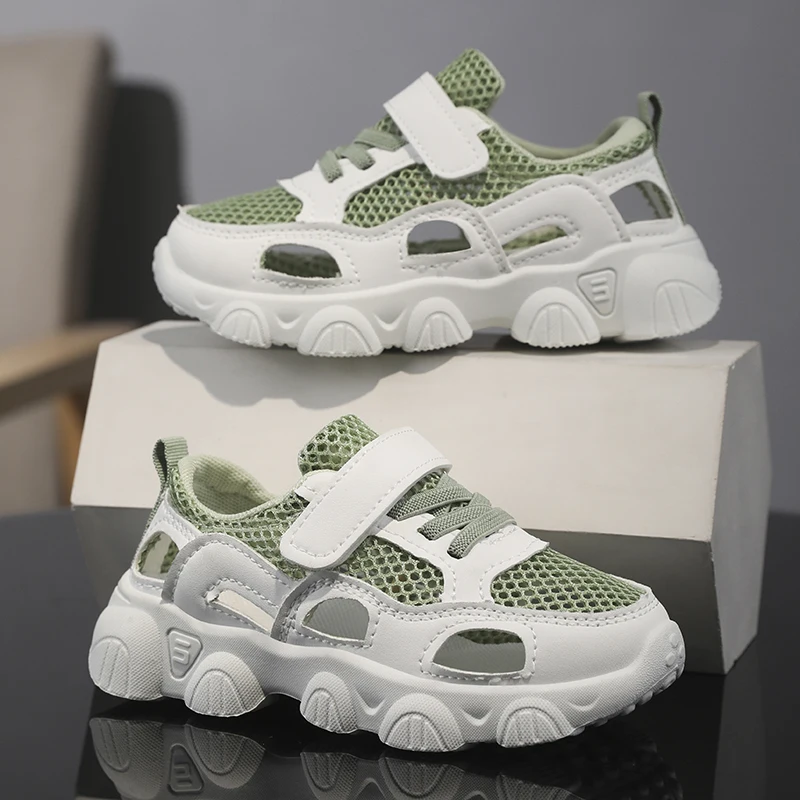 

Kids Daily Outdoor Running Trainers Summer Full Breath Circulation Mesh Slip Resist Cushion Insole Casual Footwear