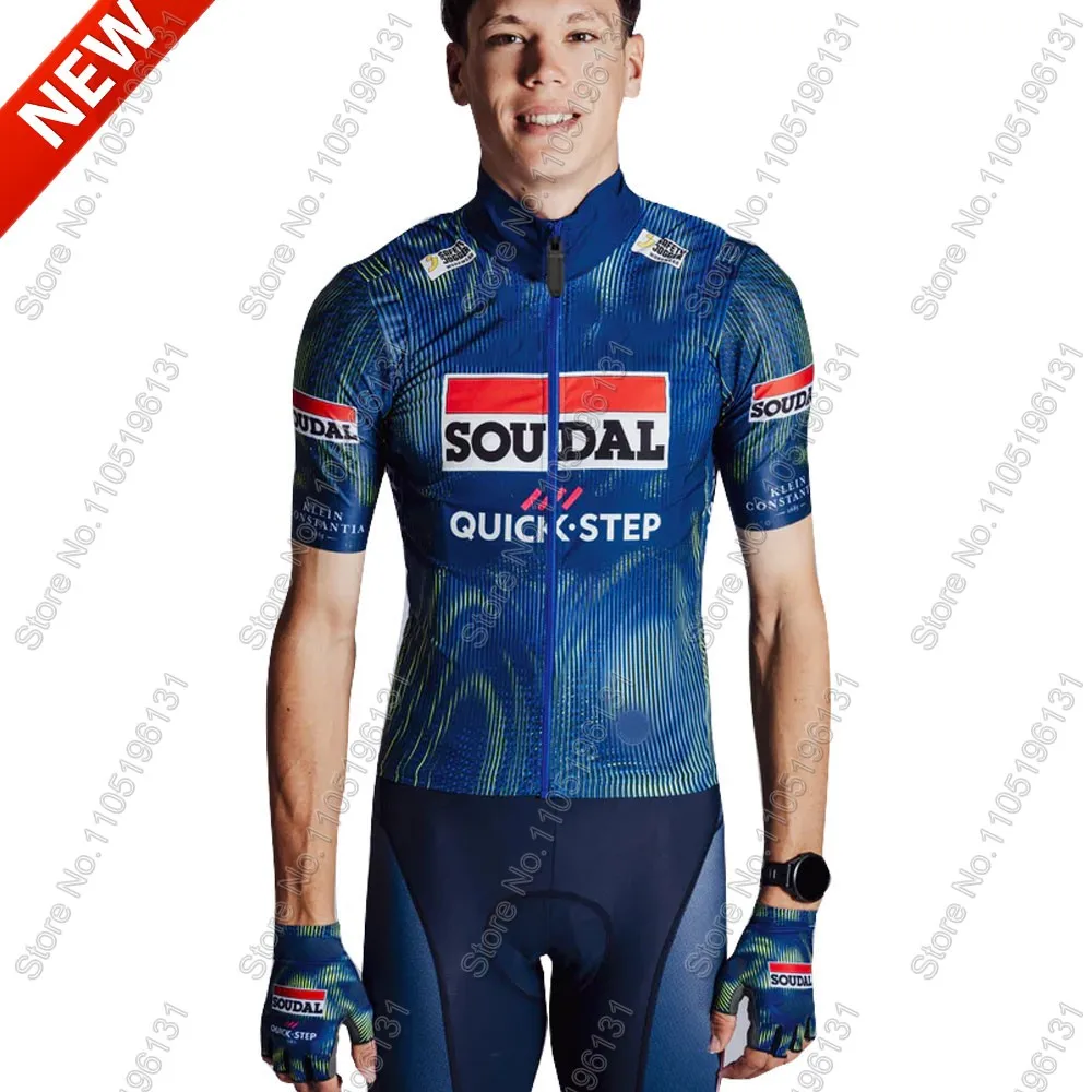 

Soudal Quick Step 2026 Belgium Team Cycling Jersey Set Summer Men Bicycle Clothing Road Bike Shirts Suit Bicycle Bib Shorts MTB