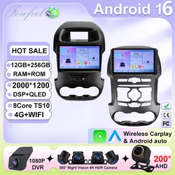 For Ford Ranger T6 2011 -2014 Car Radio Android 16 CPU Multimedia Video Player GPS Navi Head Unit Carplay Auto WIFI NO 2DIN