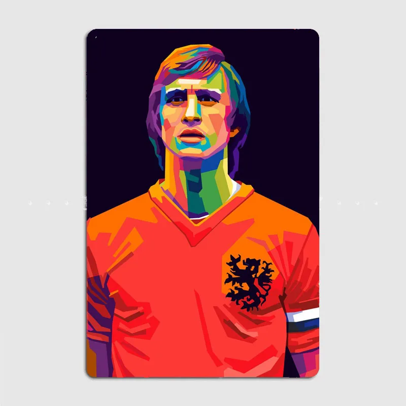 Johan Cruyff Metal Sign Mural Plates Club Home Retro Tin Sign Posters Home Vintage Decoration Room Wall Art Decor