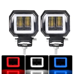 Motorcycle LED work light 3-inch fog light with aperture angel eye square car off-road vehicle spotlight