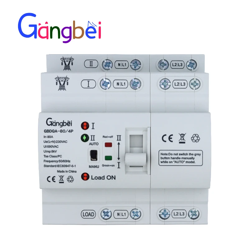 GBDQA80 Din-Schiene 2P 4P ATS Dual Power Automatischer Transferschalter Elektrische Wahlschalter Unterbrechungsfreie Stromversorgung 32A 40A 63A 80A